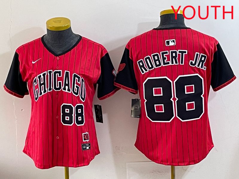 Youth 2025 Chicago White Sox #88 Robert jr Red Joint Name Nike MLB Jersey style 20->youth mlb jersey->Youth Jersey